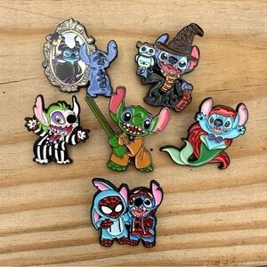 Stitch Character Brooch Set - Multicolor